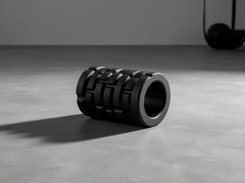 High-density foam roller on concrete floor