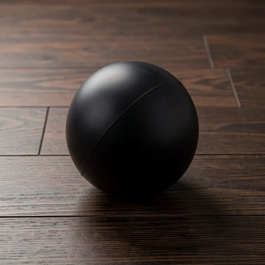 Peanut massage ball on wooden floor