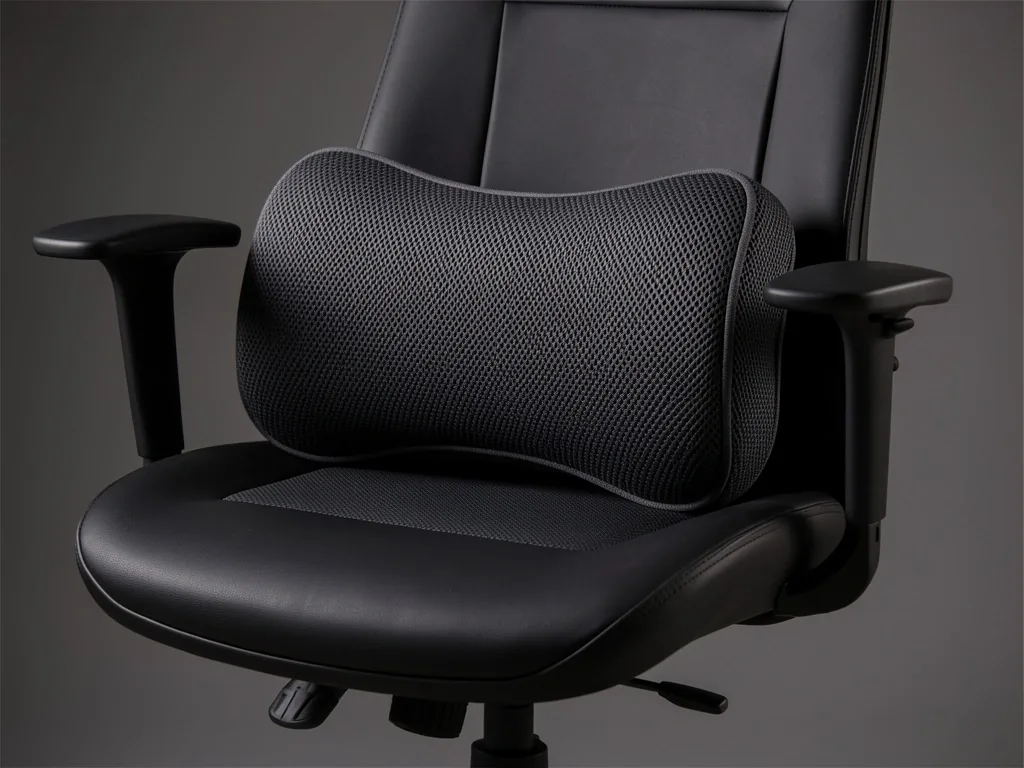Back support cushion on chair